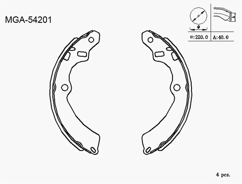 MGA 54201 Arka Fren Balatası 5321085 resmi
