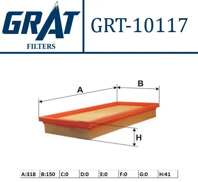 GRAT 10117 Hava Filtresi 46783544 resmi