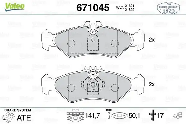 VALEO 671045 Arka Fren Balatası resmi