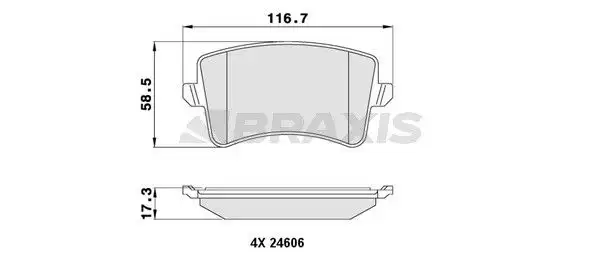 BRAXIS AA0058 Arka Fren Balatası resmi