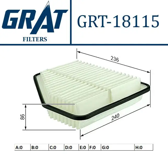 GRAT 18115 Hava Filtresi 1780126010 resmi