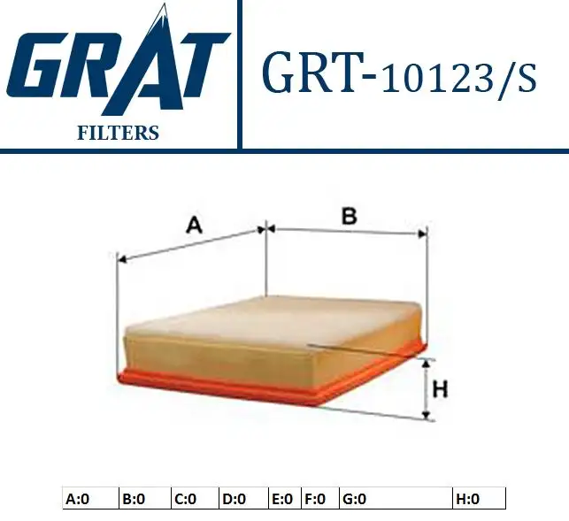 GRAT 10123S Hava Filtresi 51885139 resmi