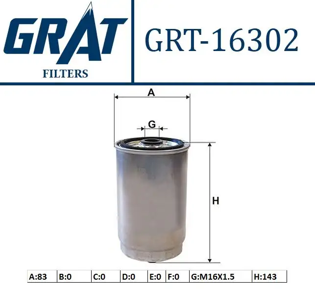 GRAT 16302 Yakıt Filtresi 319222B900 resmi