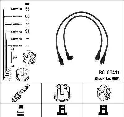 NGK 0591 (RCCT411) Buji Kablosu 5967K7 resmi