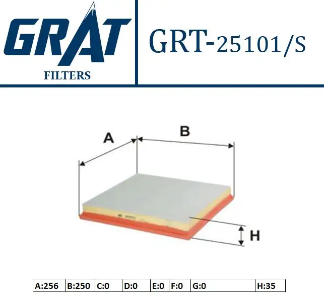 GRAT 25101S Hava Filtresi 13272717 resmi