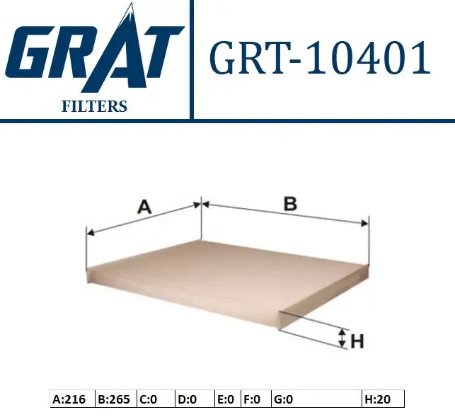 GRAT 10401 Polen Filtresi 55702456 resmi