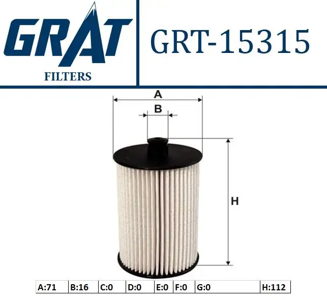 GRAT 15315 Yakıt Filtresi 2D0127159 resmi