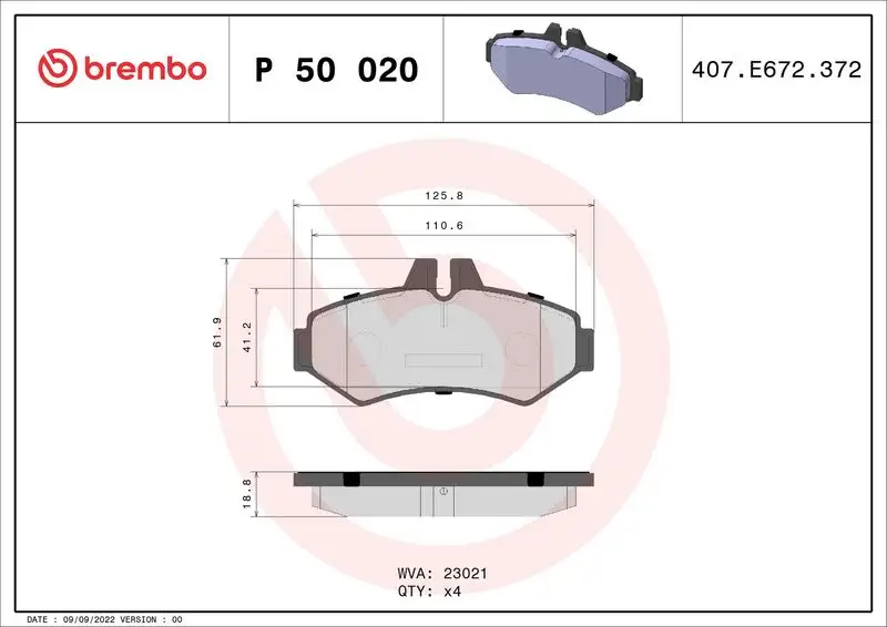 BREMBO P50020 Arka Fren Balatası resmi