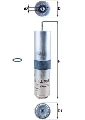 MAHLE KL983D Yakıt Filtresi resmi