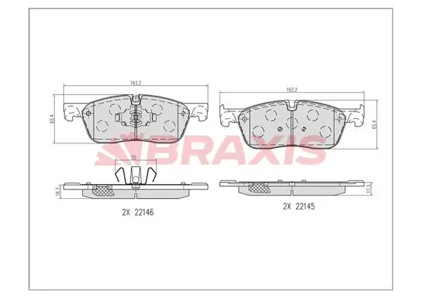 BRAXIS AB0614 Ön Fren Balatası T4N13434 resmi