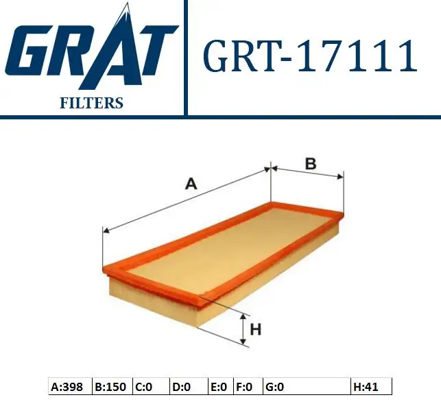 GRAT 17111 Hava Filtresi 93BB9601AB resmi