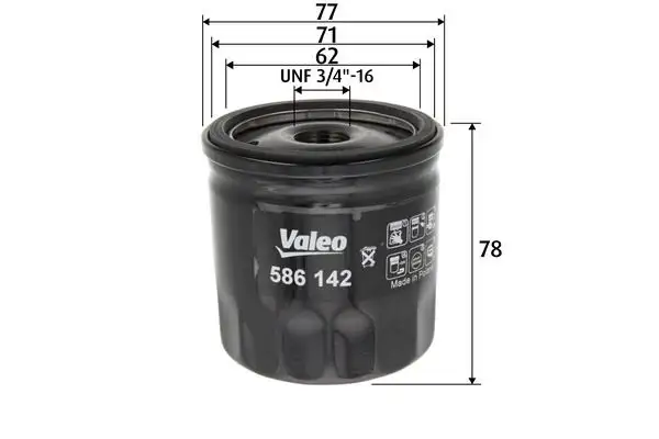 VALEO 586142 Yağ Filtresi resmi