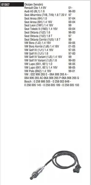 DODUCO 1567 Oksijen Sensörü 06A906265A resmi