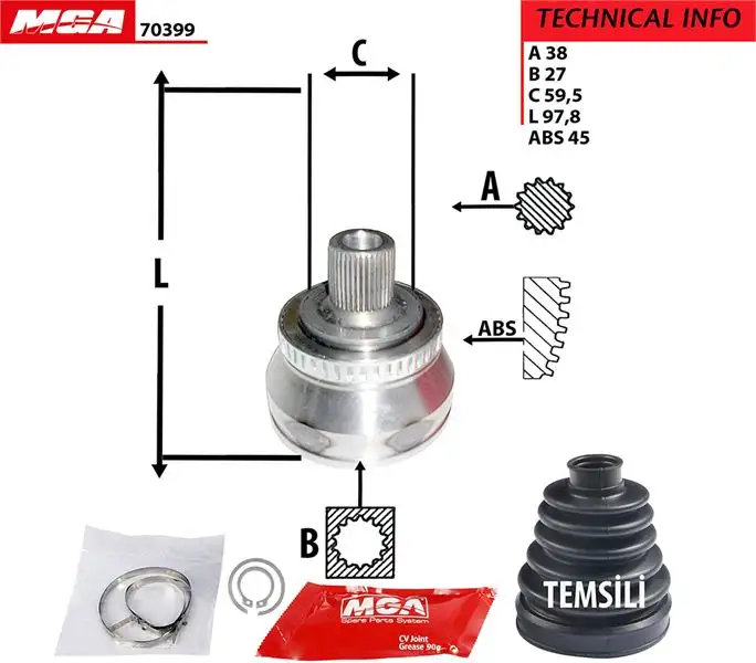 MGA 70399 Aks Kafası (Dış) 4D0498099A resmi