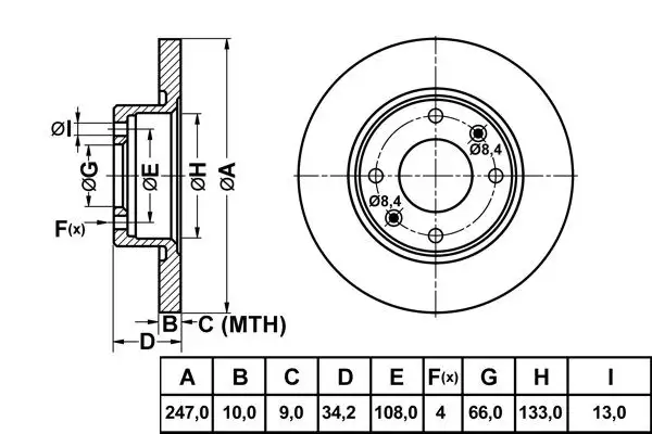 MGA 50151 Ön Fren Diski 4246A5 resmi