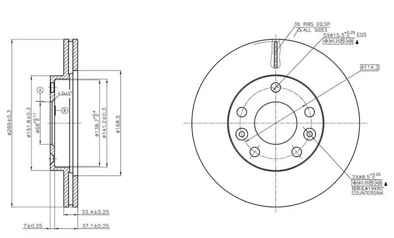 MGA 50425 Ön Fren Diski 402066300R resmi