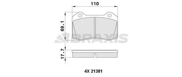 BRAXIS AA0380 Ön Fren Balatası resmi