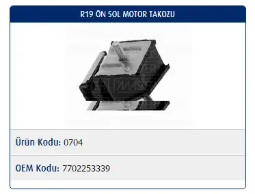 MASTER M0704 Motor Takozu (Sol) 7702253339 resmi