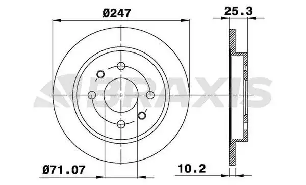 BRAXIS AE0097 Arka Fren Diski 4249F5 resmi