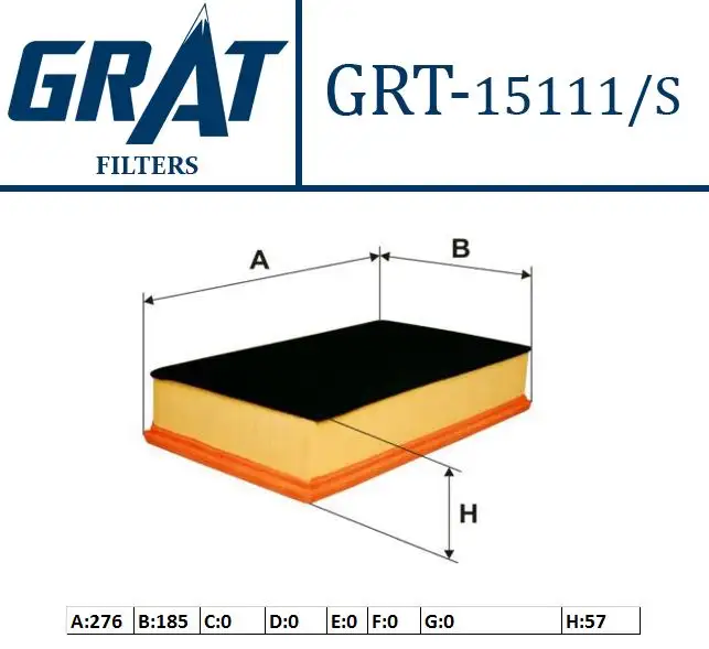 GRAT 15111S Hava Filtresi 1L0129620C resmi