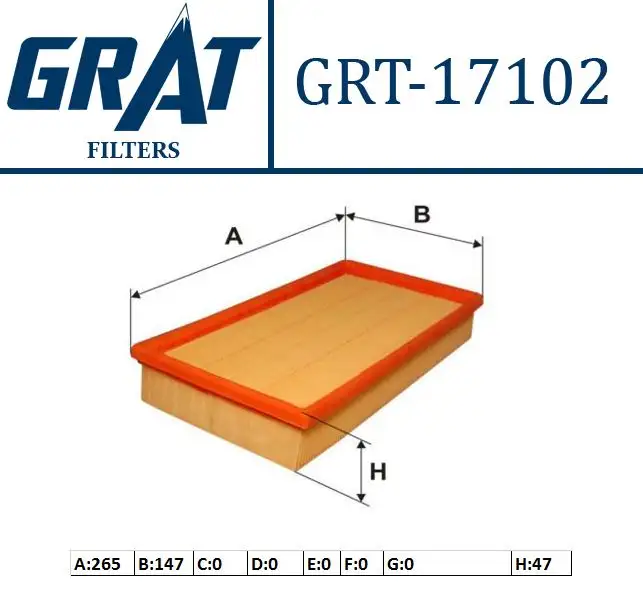 GRAT 17102 Hava Filtresi 98AX9601AA resmi