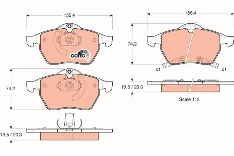 TRW GDB1342 Ön Fren Balatası resmi