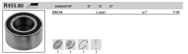 SNR XGB41371R00 Ön Aks Rulmanı resmi