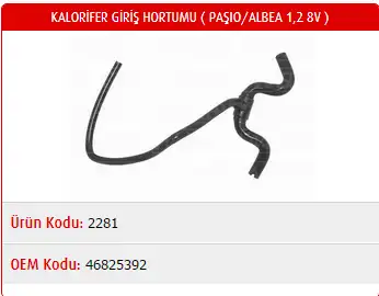 MASTER M2281 Kalorifer Hortumu 46825392 resmi