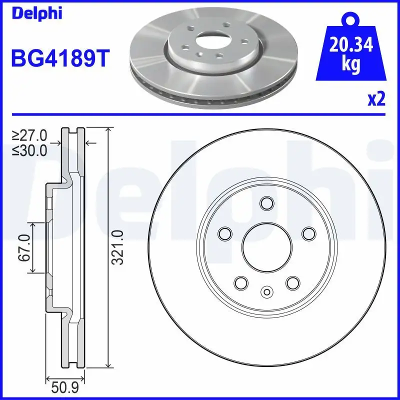 DELPHI BG4189T Ön Fren Diski resmi