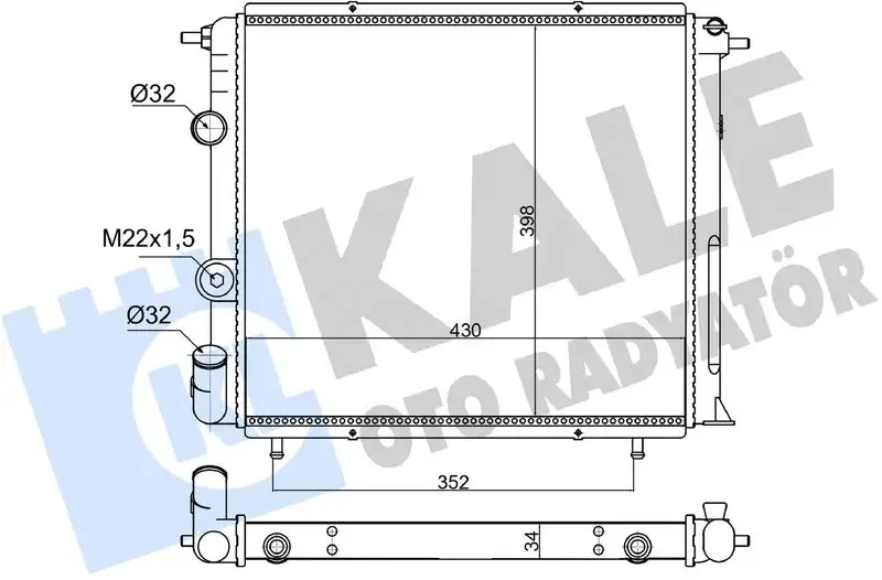 KALE 363675 Radyatör 7701395093 resmi