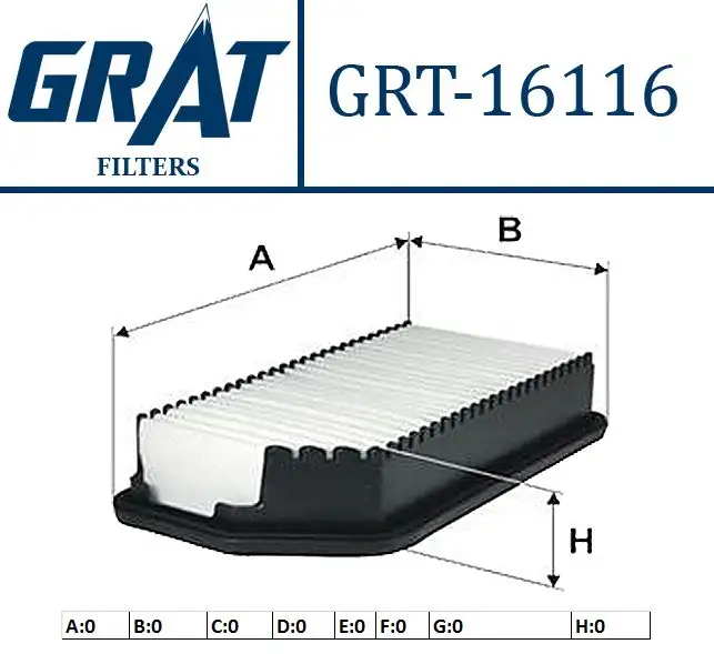 GRAT 16116 Hava Filtresi 28113A5800 resmi