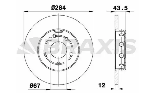 BRAXIS AE0195 Ön Fren Diski A2024210212 resmi