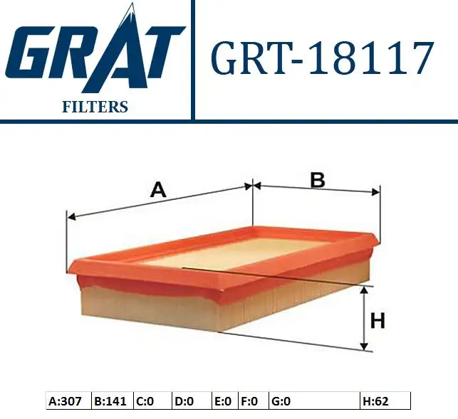 GRAT 18117 Hava Filtresi 178010N040 resmi