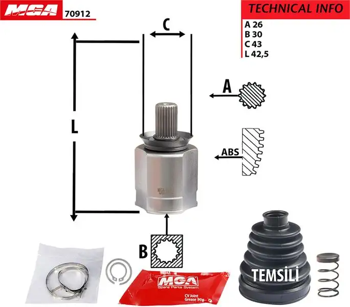MGA 70912 Aks Kafası (Sol İç) resmi