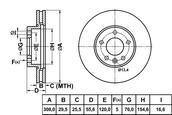 MGA 50199 Ön Fren Diski 7E0615301D resmi