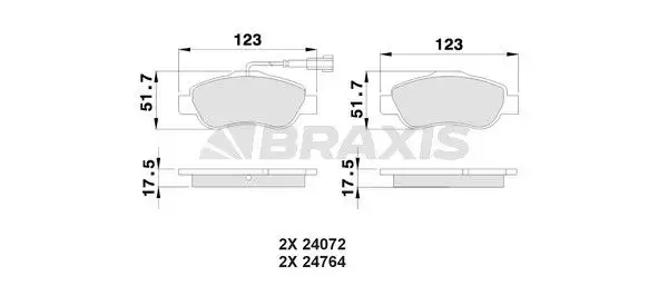 BRAXIS AB0022 Ön Fren Balatası resmi