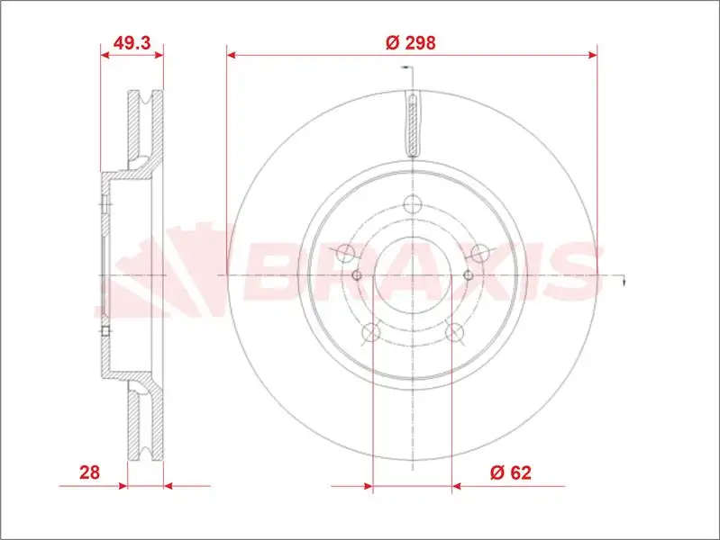 BRAXIS AE0903 Ön Fren Diski resmi