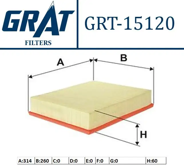GRAT 15120 Hava Filtresi 2H0129620 resmi