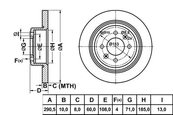 MGA 50154 Arka Fren Diski 4246T6 resmi