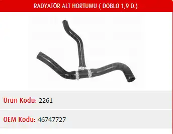 MASTER M2261 Radyatör Alt Hortumu 46747727 resmi
