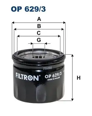 FILTRON OP629/3 Yağ Filtresi H6BG6714BA resmi