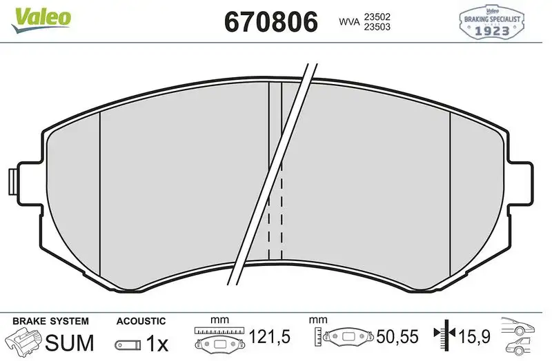 VALEO 670806 Ön Fren Balatası resmi