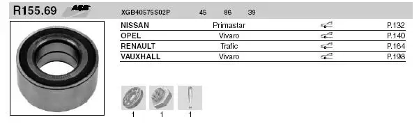 SNR XGB40575S02P Ön Aks Rulmanı resmi