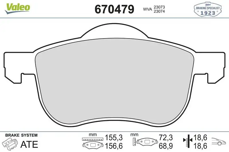 VALEO 670479 Ön Fren Balatası resmi