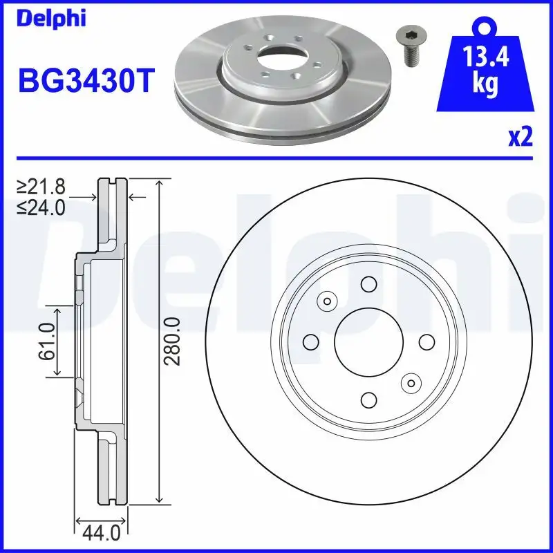 DELPHI BG3430T Ön Fren Diski resmi