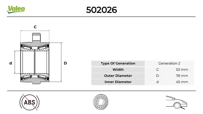 VALEO 502026 Ön Aks Rulmanı resmi