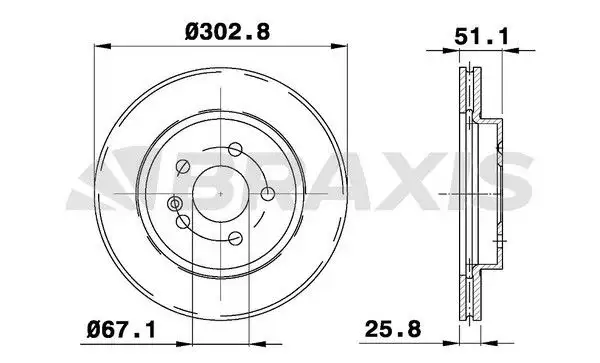 BRAXIS AE0399 Ön Fren Diski A1634210212 resmi