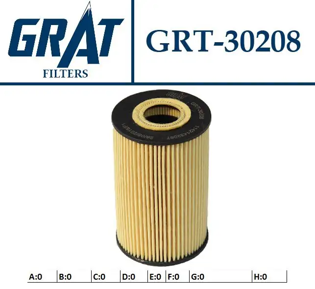 GRAT 30208 Yağ Filtresi 11421716192 resmi