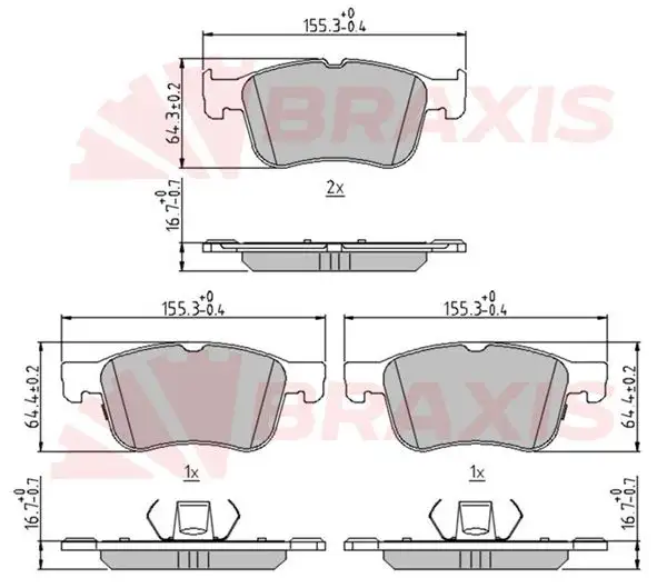 BRAXIS AA0699 Ön Fren Balatası resmi
