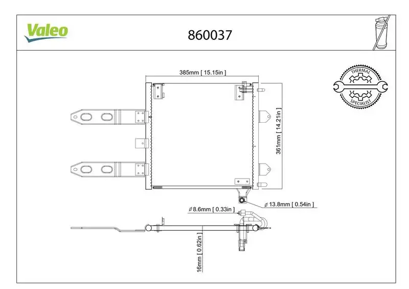 VALEO 860037 Klima Radyatörü 6X0820413A resmi